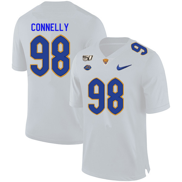 2019 Men #98 Will Connelly Pitt Panthers College Football Jerseys Sale-White